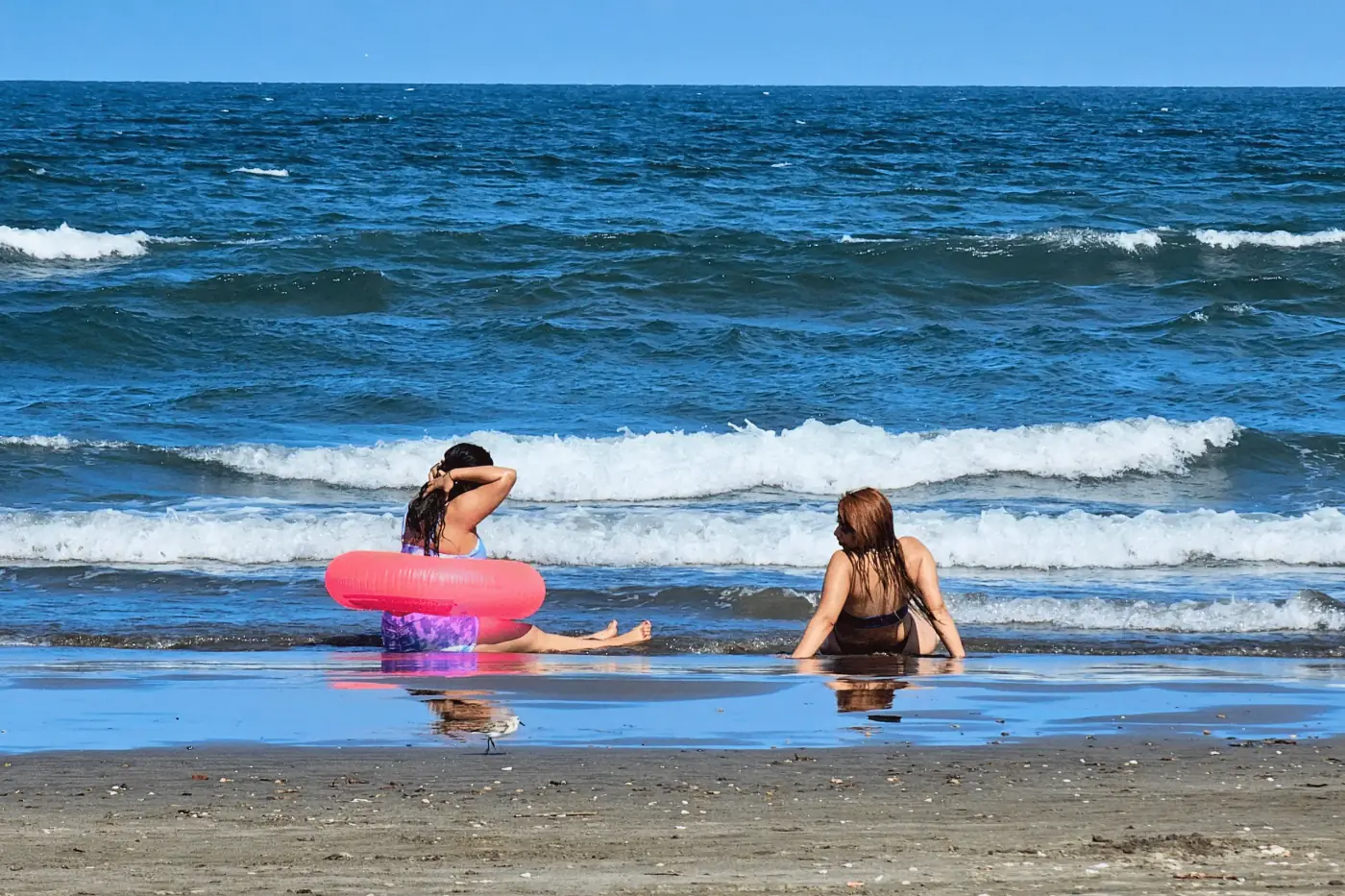 Disfrutando la playa